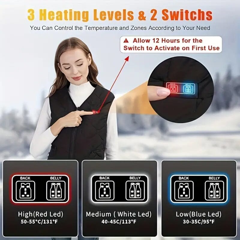 Heated Vest Electric Thermal Warm Jacket Original Cheap Online