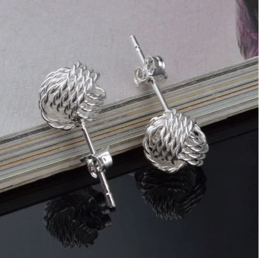 925 Silver Love Nut Stud Earrings For Nice For Sale