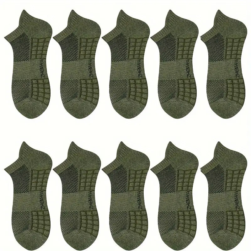 5-Pairs: Casual Ankle Boat Socks With Towel Bottom Sale Sast