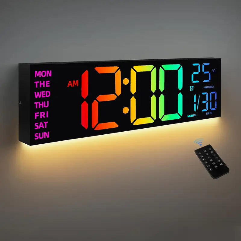 16.2 Large Display Digital Coloring Changing Wall Clock with Built-in Night Light Visit Sale Online