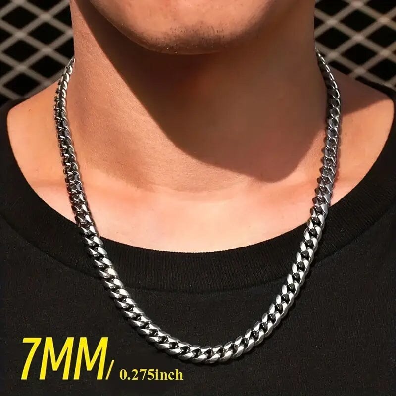 Titanium Stainless Steel Trendy Necklace Cuban Chain with Lobster Clasp Huge Surprise For Sale
