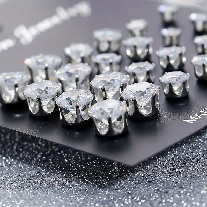 12-Pairs: Fashion Stainless Steel Stud Earrings Visa Payment For Sale