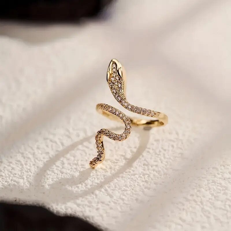 Cubic Zirconia Wrapped Small Snake Opening Adjustable Ring 2025 Sale Online