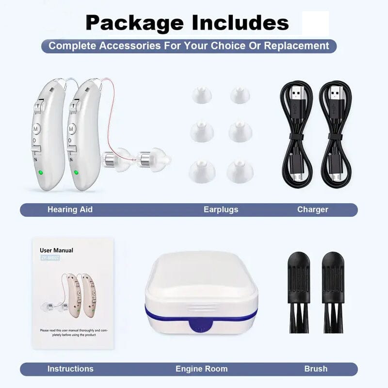 Premium Rechargeable Hearing Aids for Seniors Free Shipping Manchester