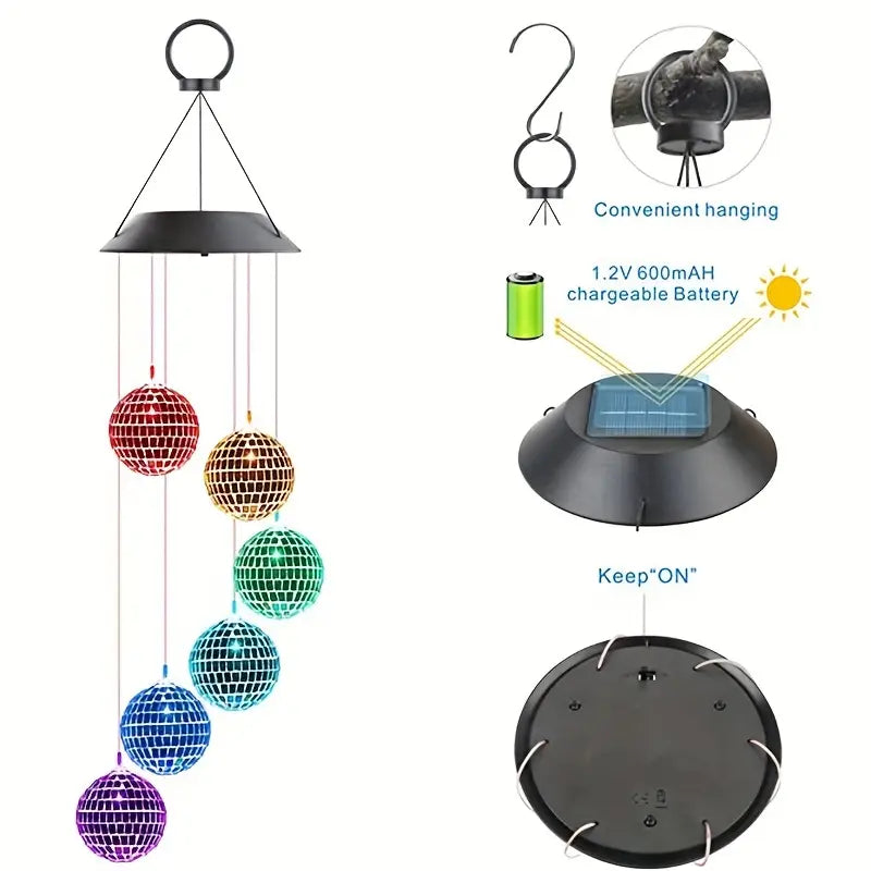 Solar Wind Chimes Light - Mobile Hanging LED Light, Color Changing Wind Chime Sale Amazon