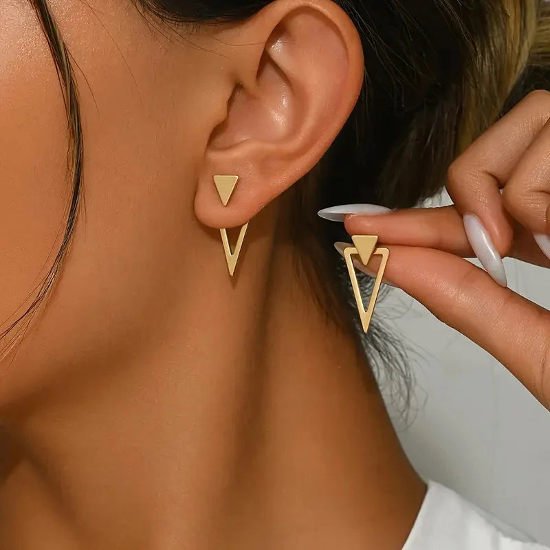 Chic Minimalist Triangle Design Earrings Buy Cheap Deals