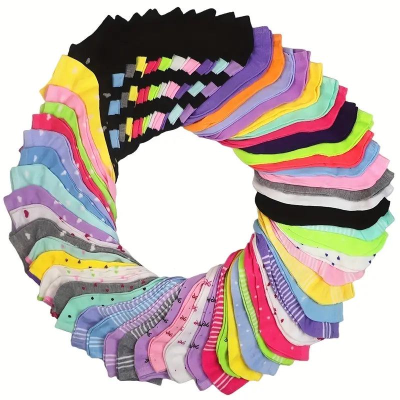 20-Pairs: Candy Color Socks, Casual & Breathable Low Cut Ankle Socks, Women's Stockings & Hosiery Clearance Amazon