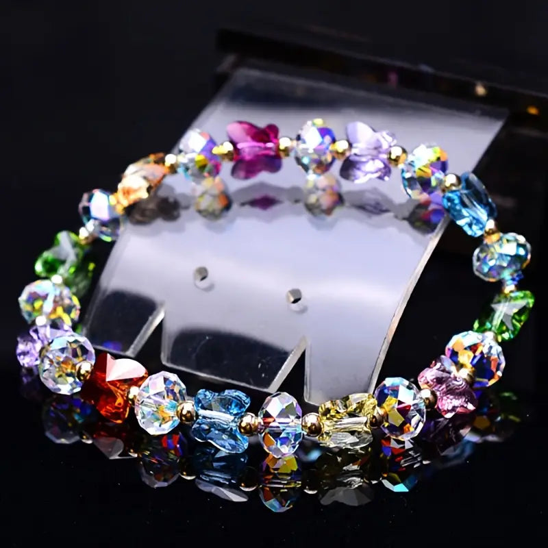 Butterfly-Shaped Artificial Crystal Beaded Charm Bracelet Wiki Sale Online