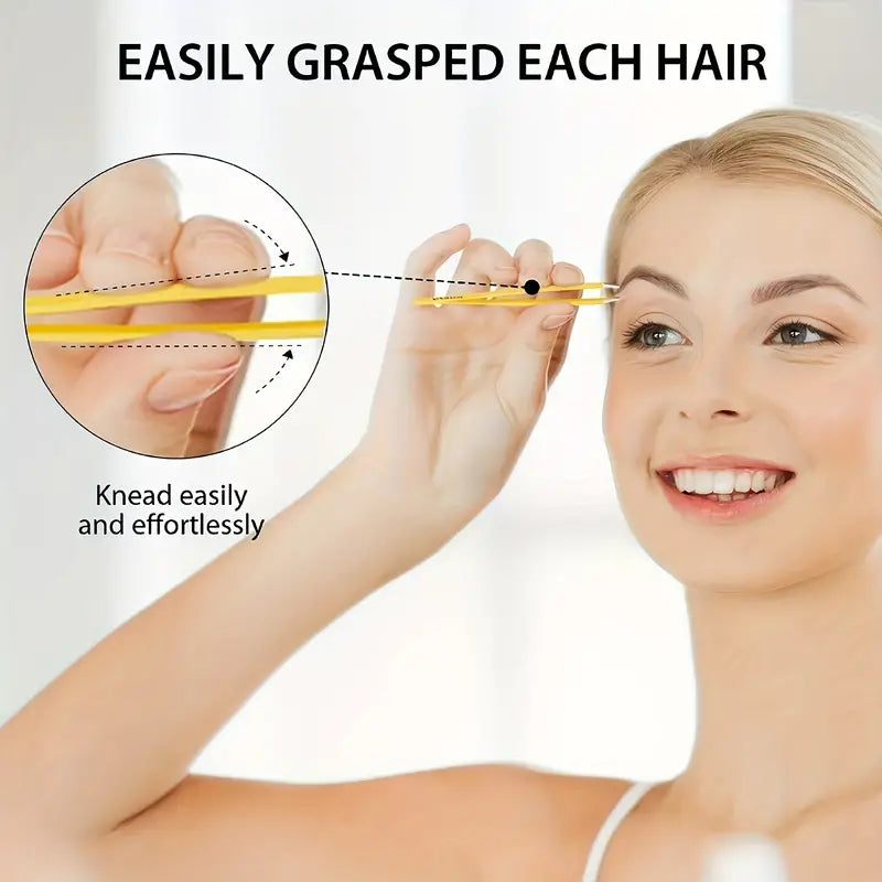 4-Pieces: Tweezers For Eyebrows, Straight, Slant, Angled and Pointy Tip Looking For