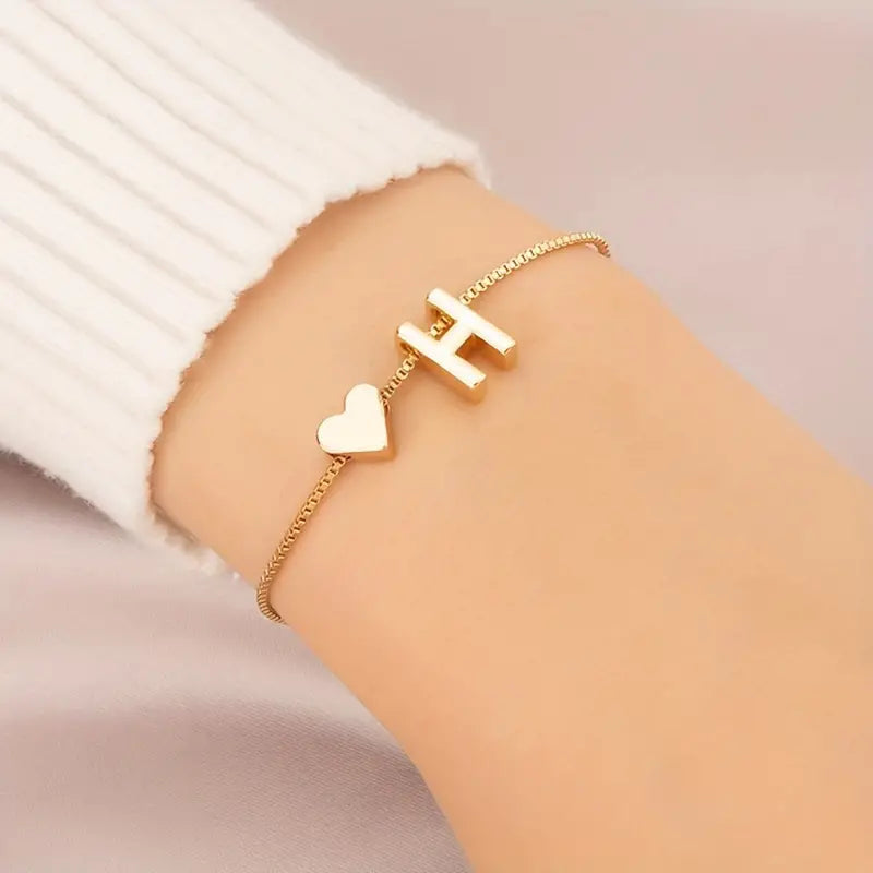 Elegant Love Heart Charm Bracelet - Delicate Minimalist Link Chain Cheap Online Store Manchester