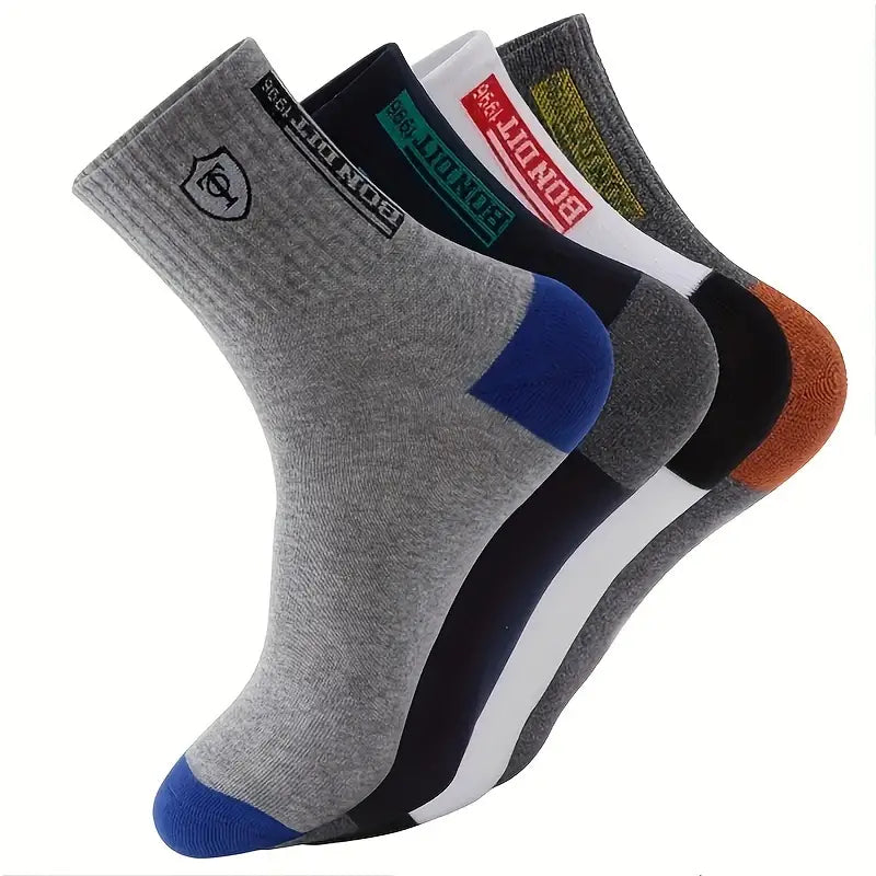 5-Pairs: Stylish Breathable Warm Crew Socks For Men Clearance Best Store To Get