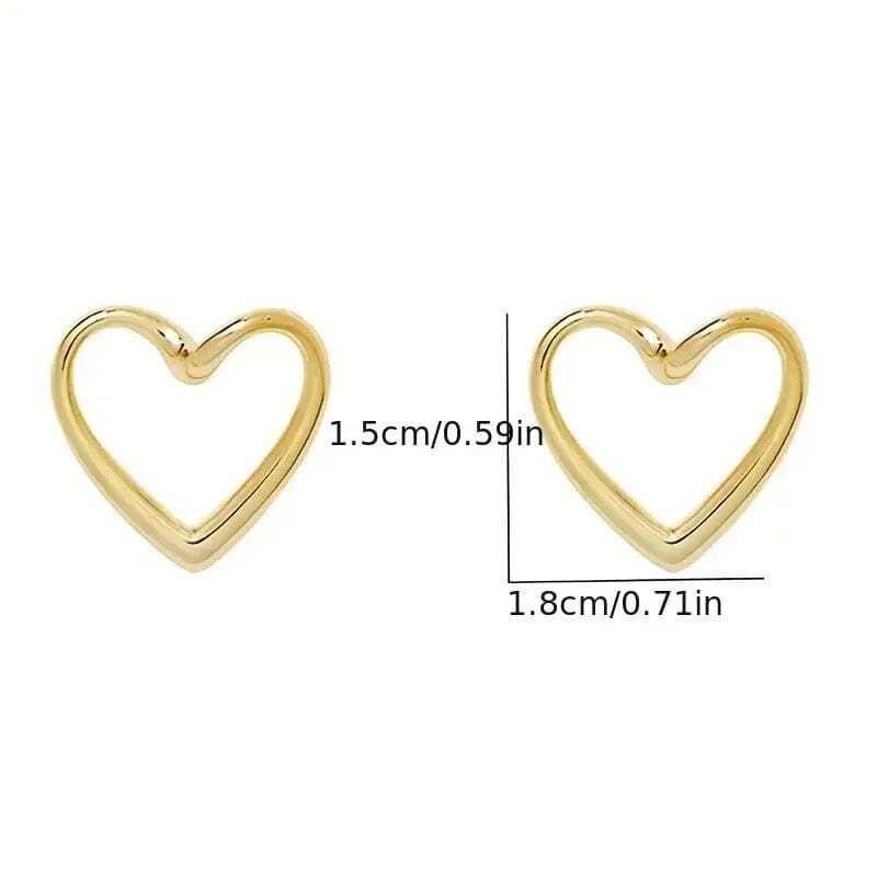 Glossy Hollow Heart Design Stud Earrings Low Cost