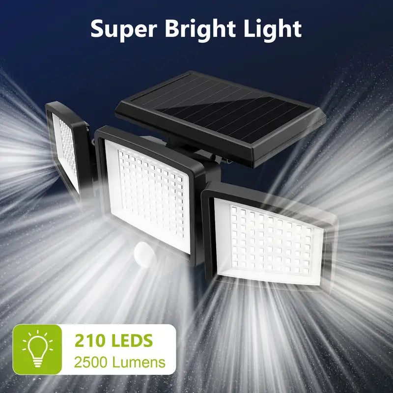 2500 Lumens 210 LED Outdoor Solar Security Light with Remote Control & Motion Sensor Sale Ebay