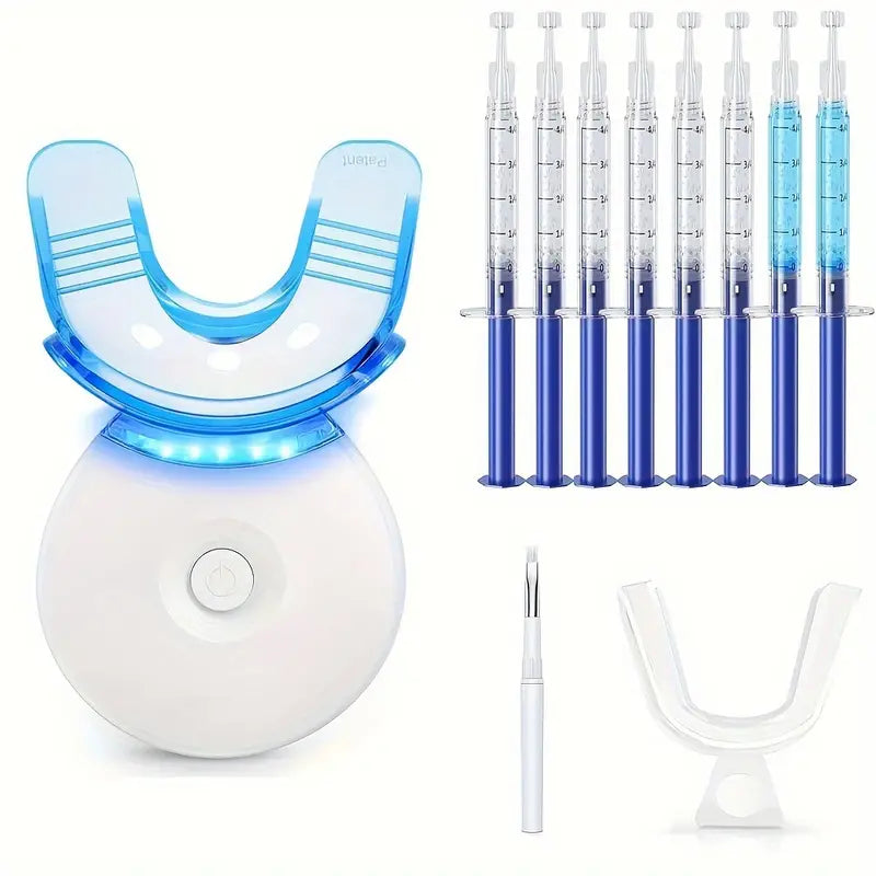 Teeth Whitening Gel Kit with 6 Teeth Cleaning Gel + 2 Dental Trays + Cleaning Led Light Cheap Sale Pay With Visa