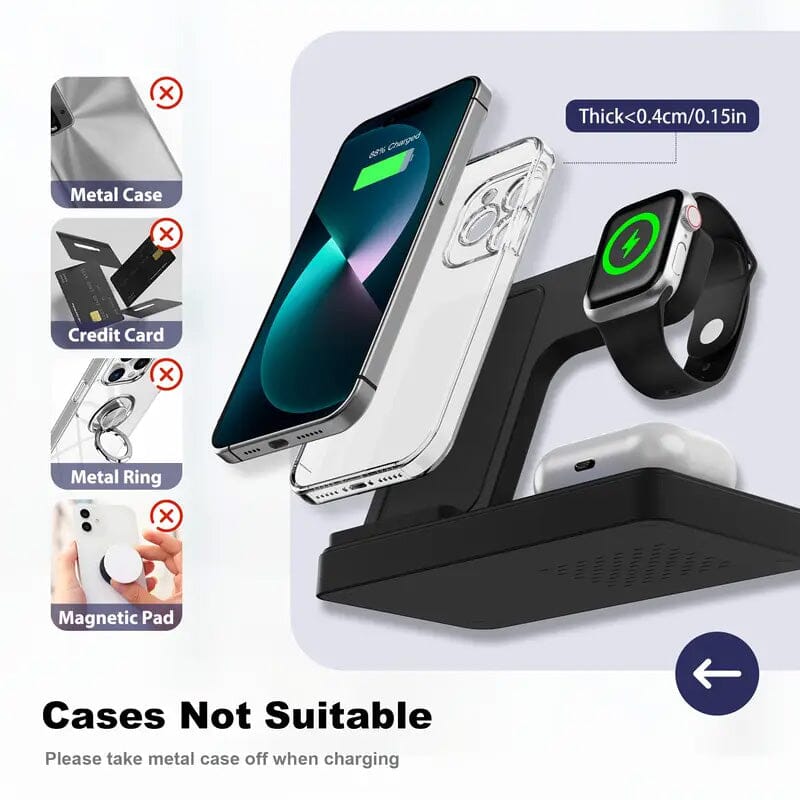 Wireless Charging Station 3-in-1 Standard 15W Fast for Mag-Safe Charger Stand Sale Fast Delivery