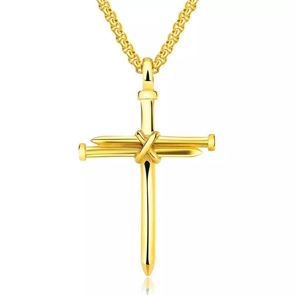 Titanium Steel Casting Steel Nails Cross Men's Pendant Punk Style Free Shipping Cheap