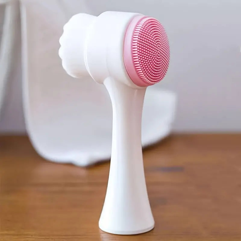 Dual-Sided Face Exfoliating & Deep Pore Cleansing Brush with Soft Bristle & Silicone Facial Scrubber Sale Manchester Great Sale