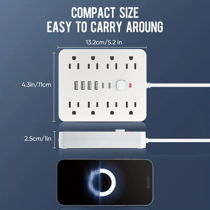 14-in-1 Power Strip With 4 USB Outlets, 2 Type-C Outlet and 8 AC Socket Outlets Free Shipping Browse