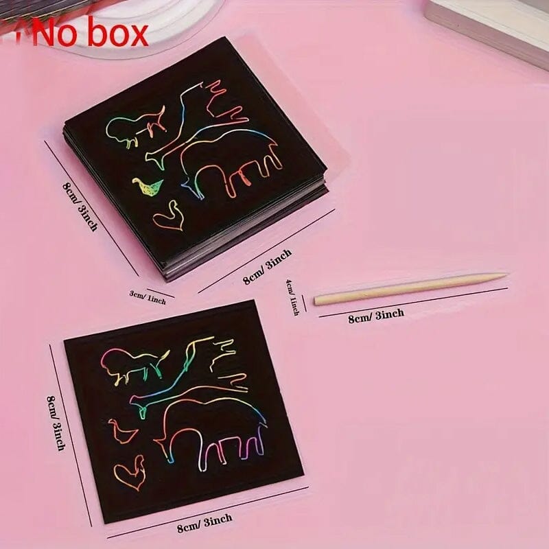 50-Pieces: Rainbow Scratch Art Kit Cheap Manchester Great Sale