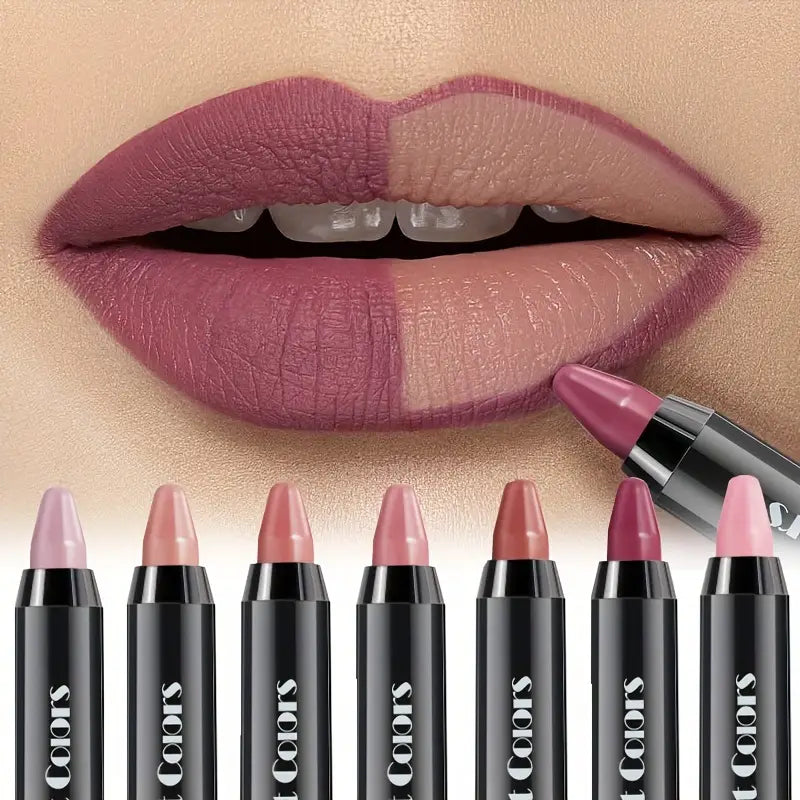 6-Pieces: Matte Crayon Lipstick, Easy Coloring Durable Moisturizing Lipliner Pictures Cheap Online