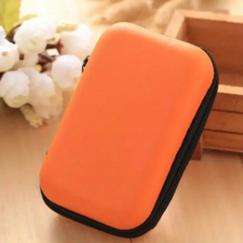 Mini Travel Portable Zippered Earphone, Coin, Jewelry, Accessory Box Clearance Footaction