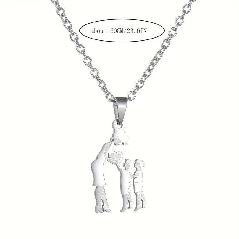 Stainless Steel Heartfelt Mother-Daughter-Son Necklace Best Store To Get Sale Online