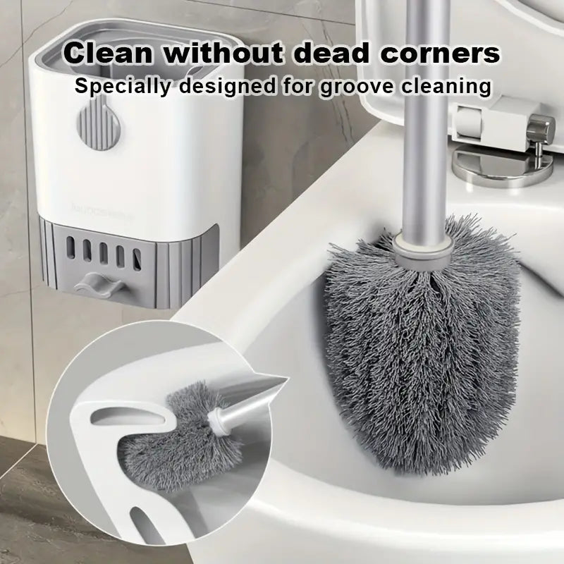 Wall Mounted Long Handle Toilet Cleaning Brush With Holder Authentic For Sale