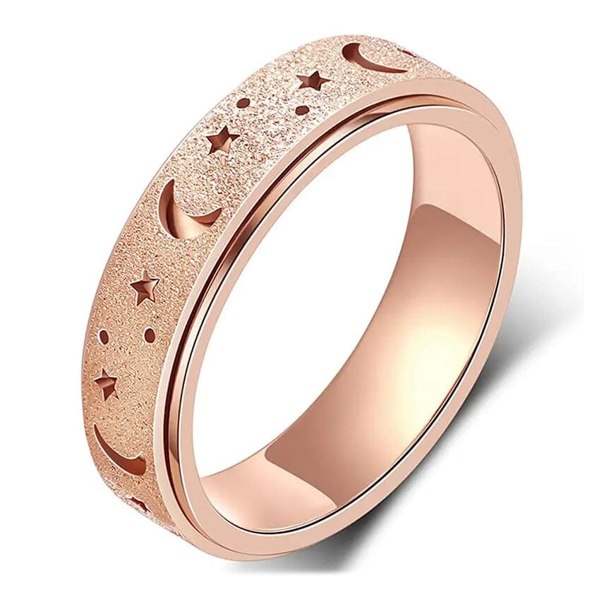 Rotatable Anxiety Fidget Ring Moon and Star Design Online Shop From China