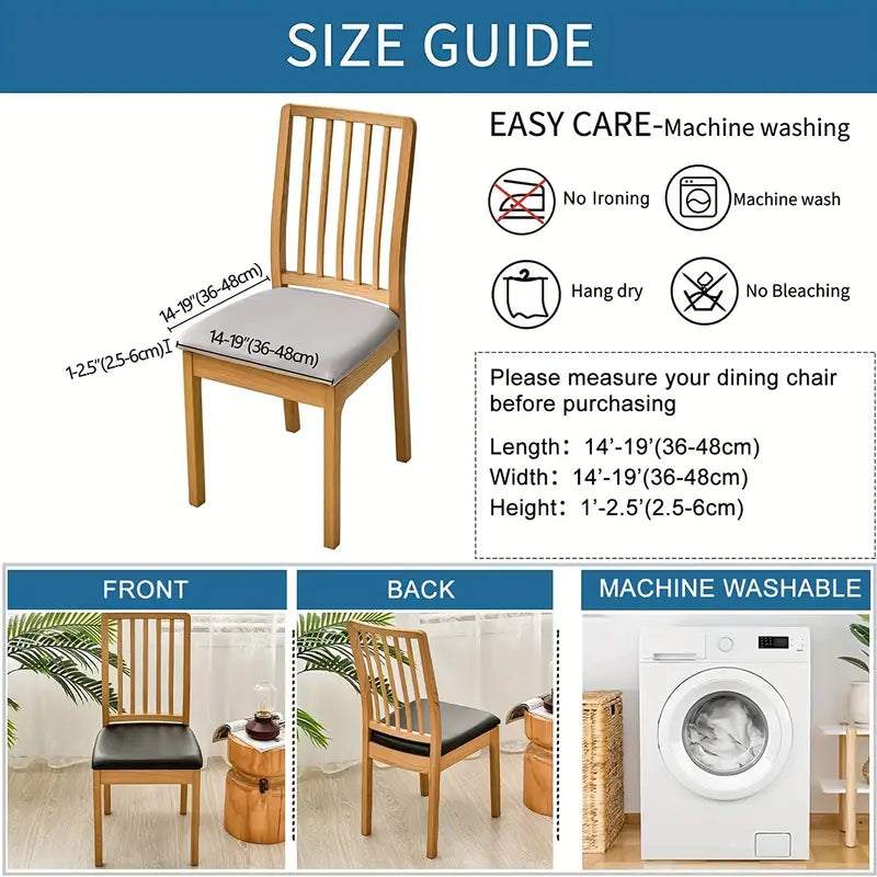 4-Pieces: Waterproof Removable Upholstered Leather Dining Chair Slipcovers Outlet Lowest Pice