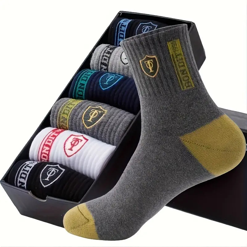 5-Pairs: Stylish Breathable Warm Crew Socks For Men Clearance Best Store To Get