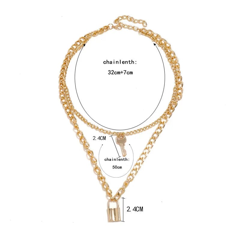 18K Gold Key Lock Necklace Clearance Online Online