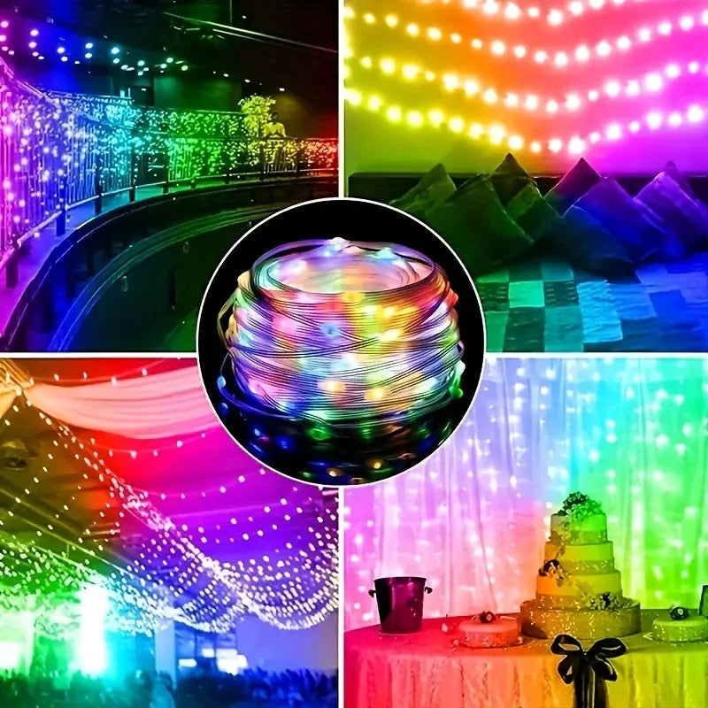 LED Rope Lights Outdoor, RGB Remote Control Fairy String Lights Plug In With 200 LEDs Quality Original