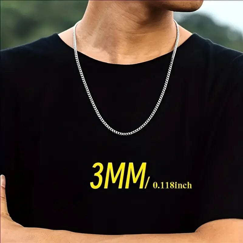 Titanium Stainless Steel Trendy Necklace Cuban Chain with Lobster Clasp Huge Surprise For Sale