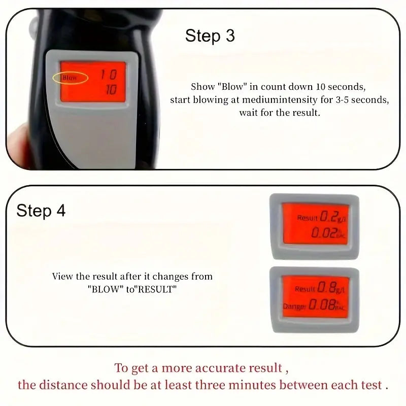 Accurate Personal Breath Alcohol Tester - Instant Blood Alcohol Content Measurement with High-Precision Sensors and LED Display 100% Original Sale Online