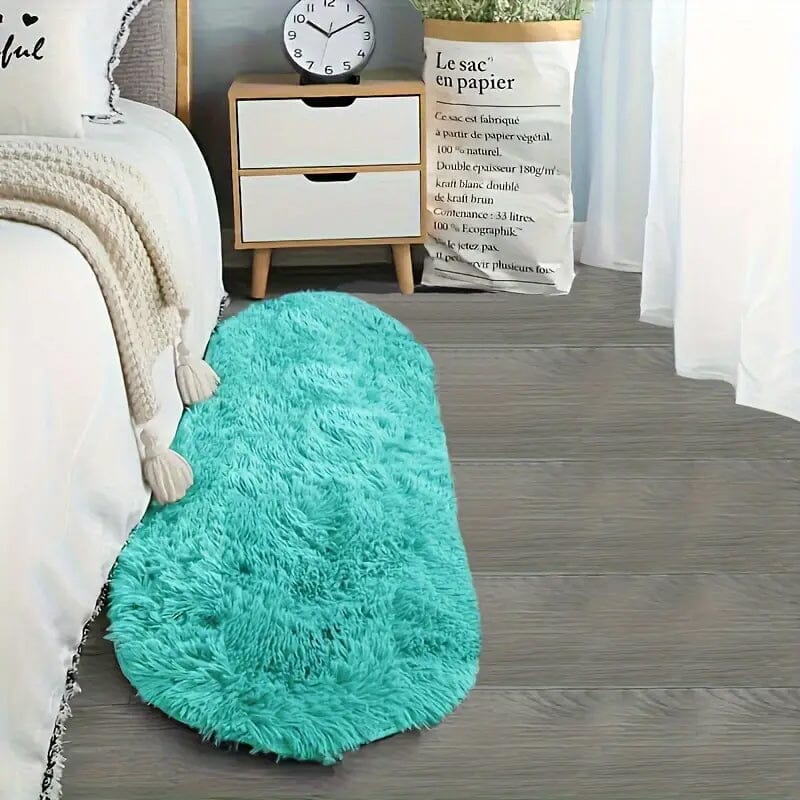 Luxurious Soft Faux Fur Oval Area Rug Clearance Marketable