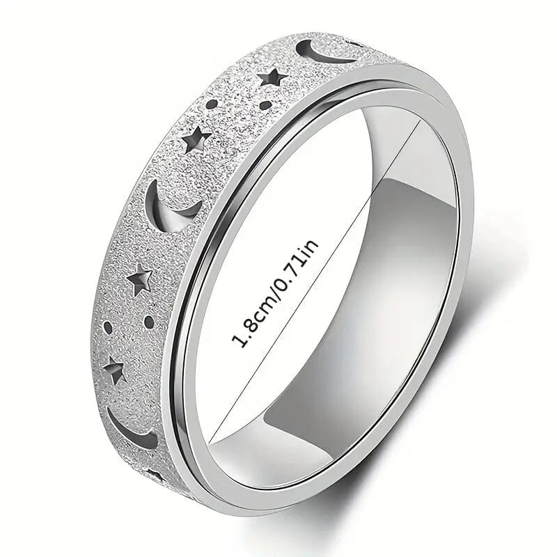 Rotatable Anxiety Fidget Ring Moon and Star Design Online Shop From China