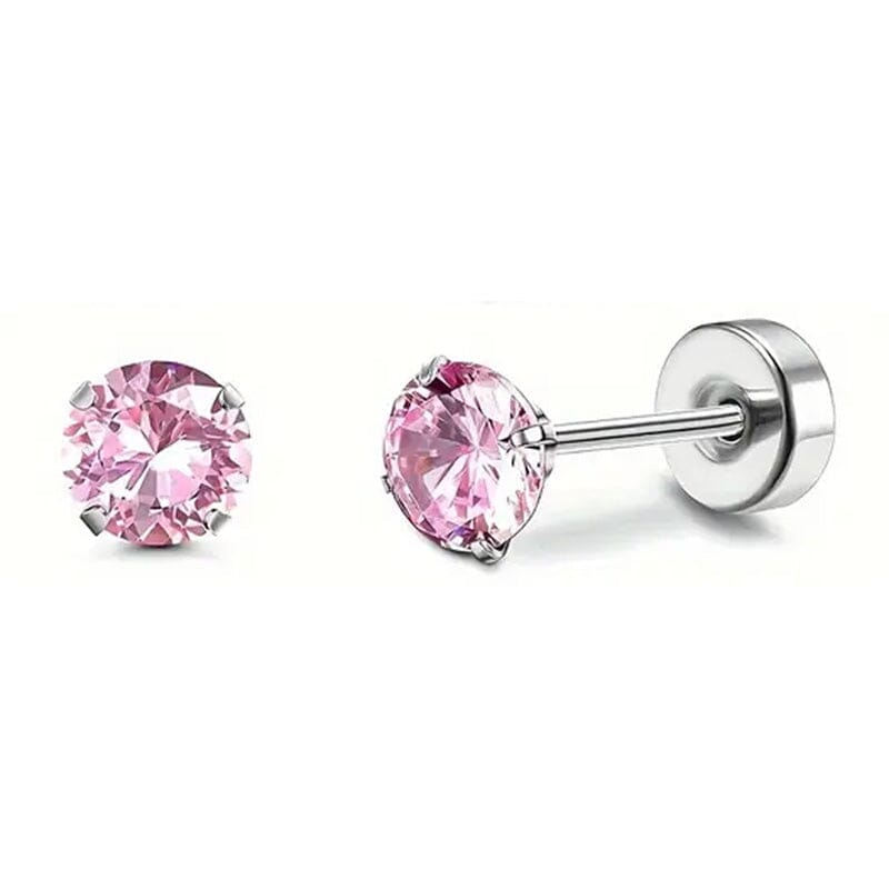 Women's Cubic Zirconia Surgical Stainless Steel Flat Back Earrings Outlet Official