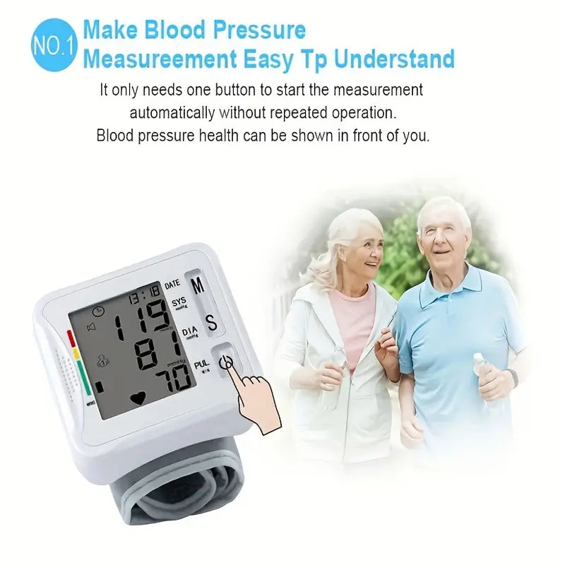 Wrist Blood Pressure Monitor with LCD Display, Adjustable Cuff with Irregular Heartbeat Detection Cheap Free Shipping