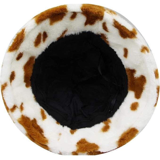 Cute Cow Print Fuzzy Bucket Hat Good Selling Cheap Pice