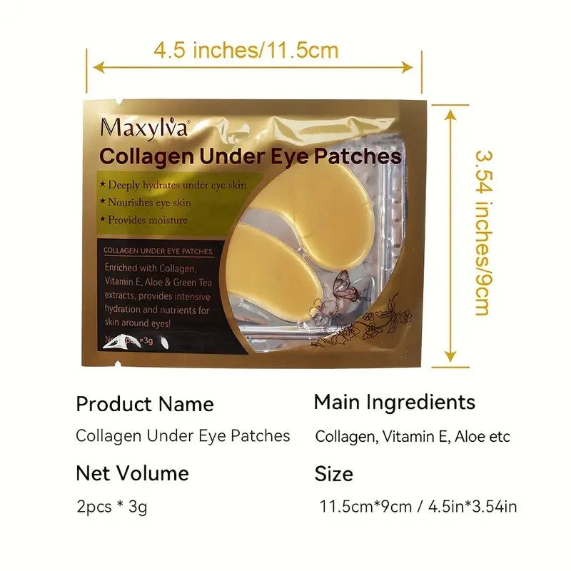 2-Pack: Hydrating Eye Care Under Eye Crystal Mask Golden Under Eye Patches For Women and Men Cheap Best Store To Get