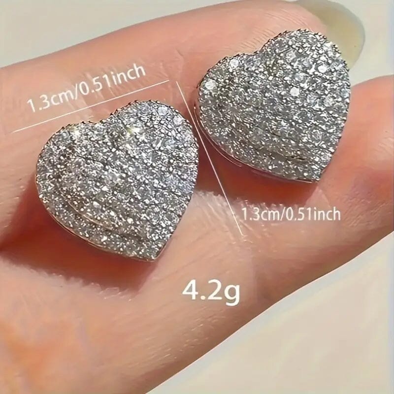 Elegant Heart-Shaped Zirconia Stud Earrings Stockist Online