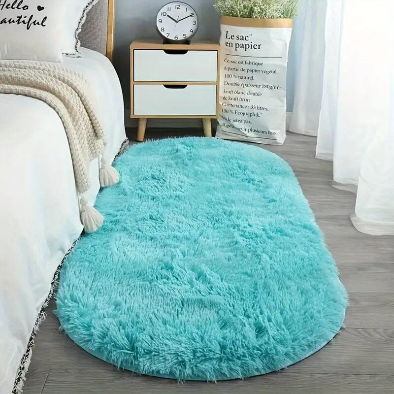 Luxurious Soft Faux Fur Oval Area Rug Clearance Marketable