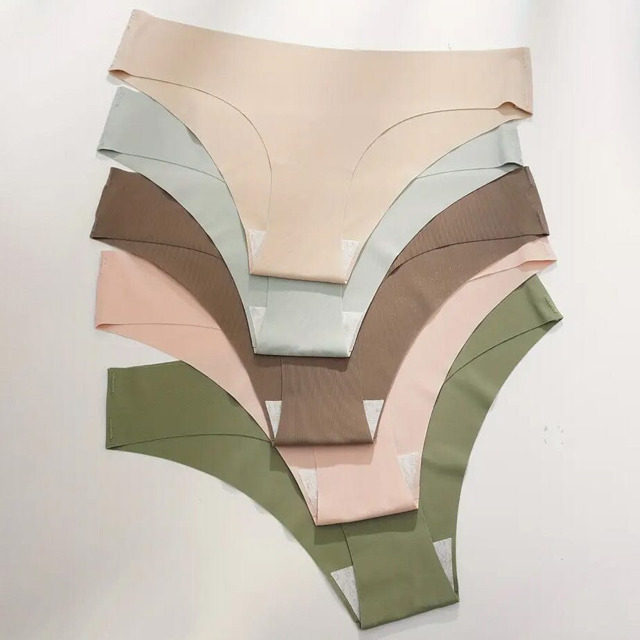 5-Pieces: Seamless Comfy Solid Panties Fashionable Sale Online