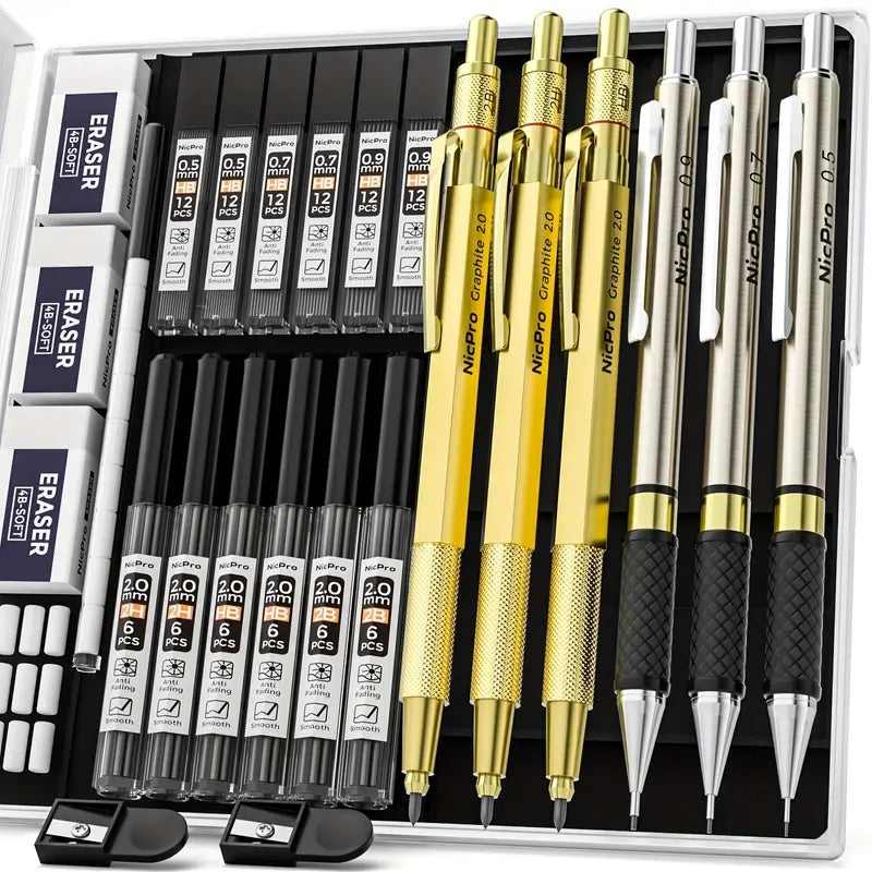 Nicpro Art Mechanical Pencil Set for Writing, Sketching, Drawing With Lead Refills Case From China For Sale