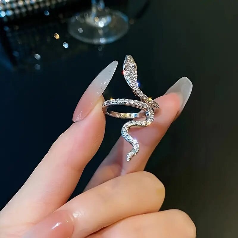 Cubic Zirconia Wrapped Small Snake Opening Adjustable Ring 2025 Sale Online