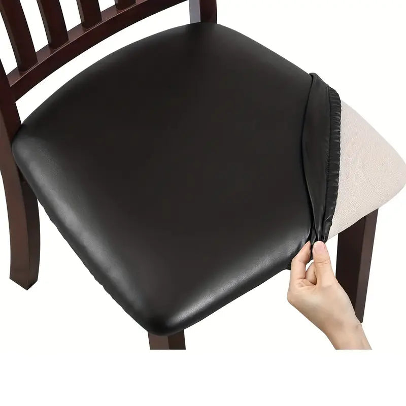 4-Pieces: Waterproof Removable Upholstered Leather Dining Chair Slipcovers Outlet Lowest Pice