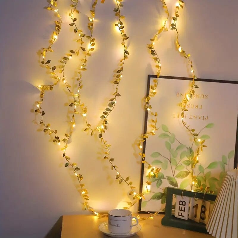 2 Meter 20 LED Simulation Golden Leaf Decoration String Lights Free Shipping Recommend