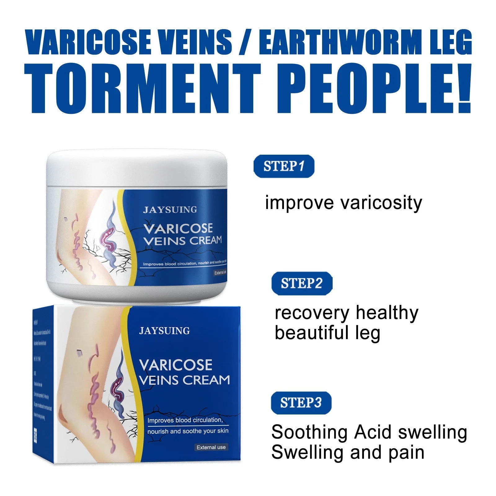 Pain Relief Leg Spider Veins Vasculitis Promote Circulation Smooth Metabolism 30g Exfoliation Cheap Best Store To Get