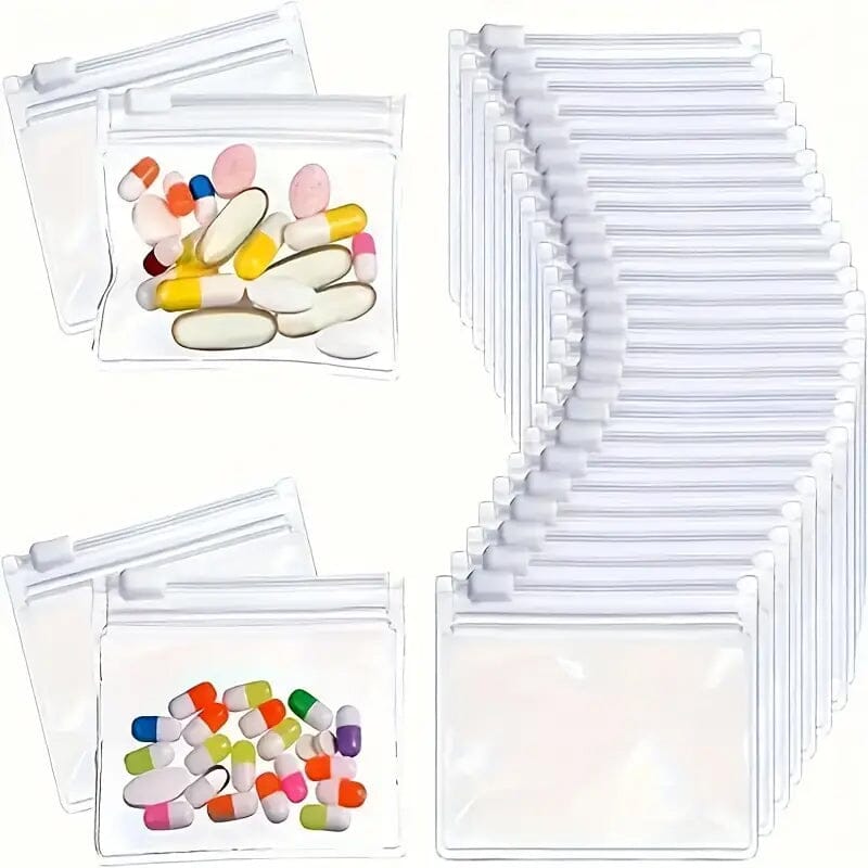 30-Pieces: Reusable Medicine Pill Bag Set Amazing Pice Cheap Online