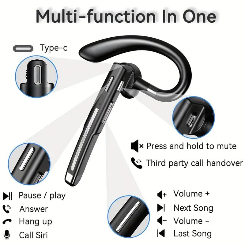 Wireless 5.3 Single-Ear Business Headset with Mic Comfortable Cheap Pice